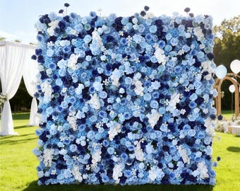ValarFlowers Blue Ombre Floral Extravaganza Wall: A Serene, Luxurious Masterpiece for Elegant Celebrations - VF - 603