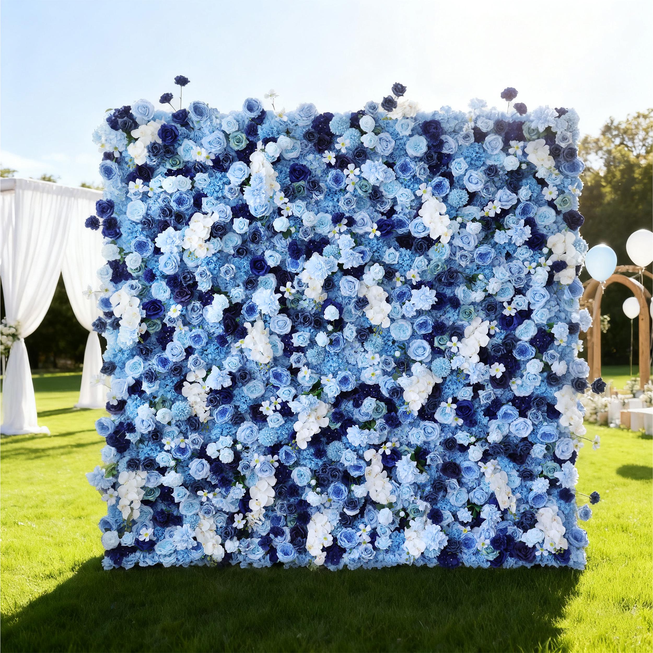 Valarflowers Blue Ombre Floral Extravaganza Wall: A Serene