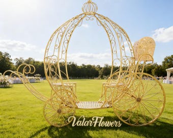 Life-size Luxury Cinderella Style Metal Pumpkin Carriage – Event