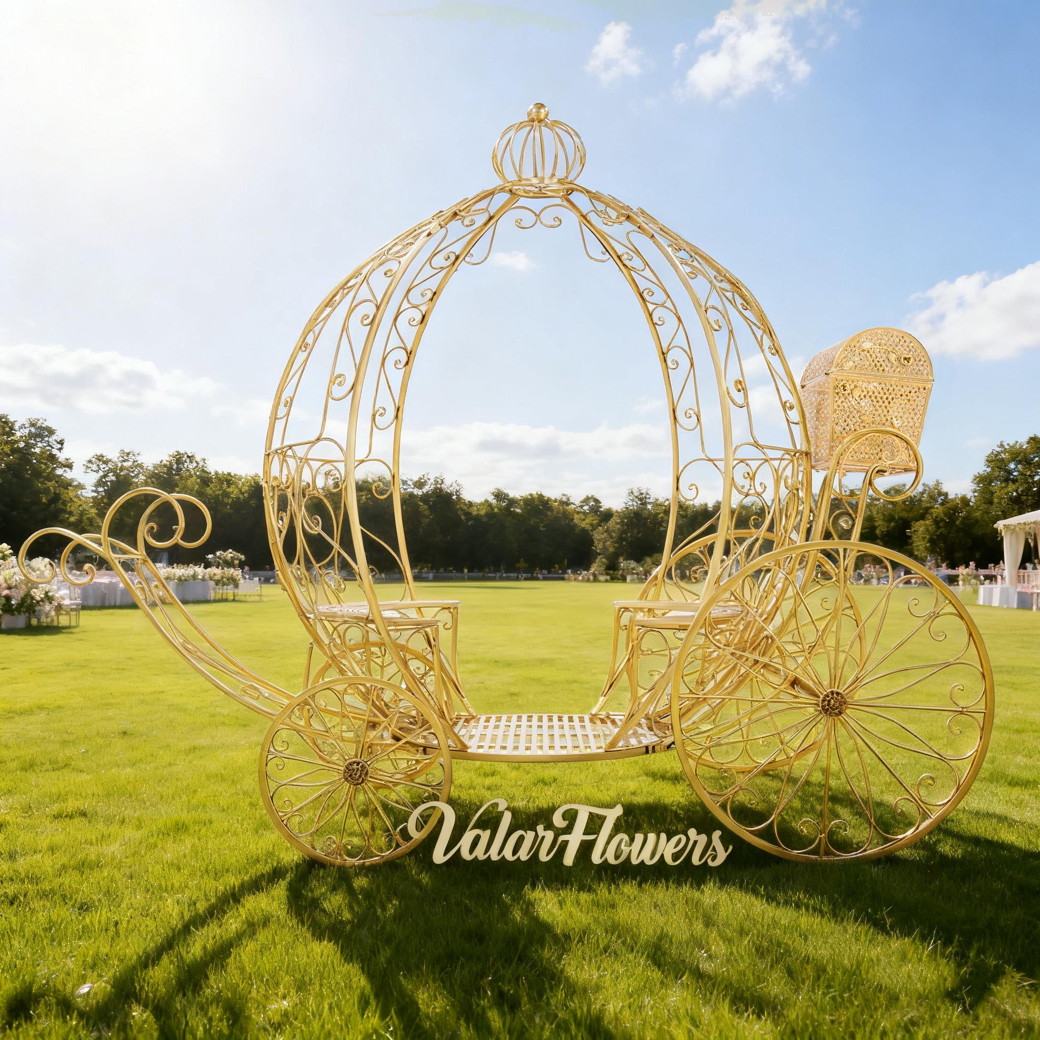Life-size Luxury Cinderella Style Metal Pumpkin Carriage – Event