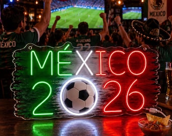 Custom LED Neon Sign, Country Flag Graffiti Soccer Decor (2026 Events)