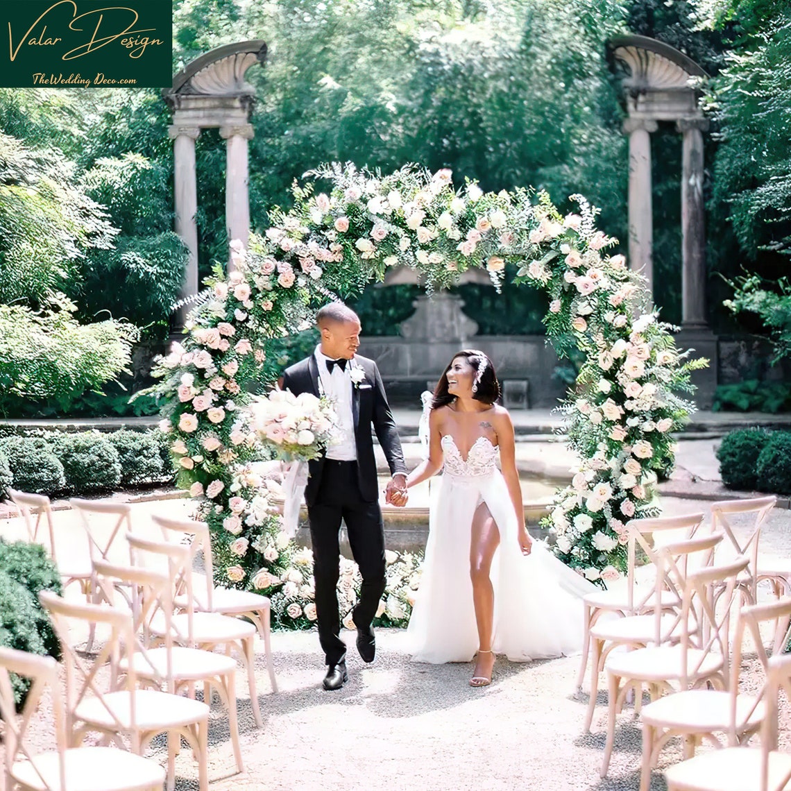 Black Beach Wedding Romantic Customized Floral Arch Frame