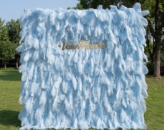 Light Blue Artificial Feather Backdrop: Luxe Event Display