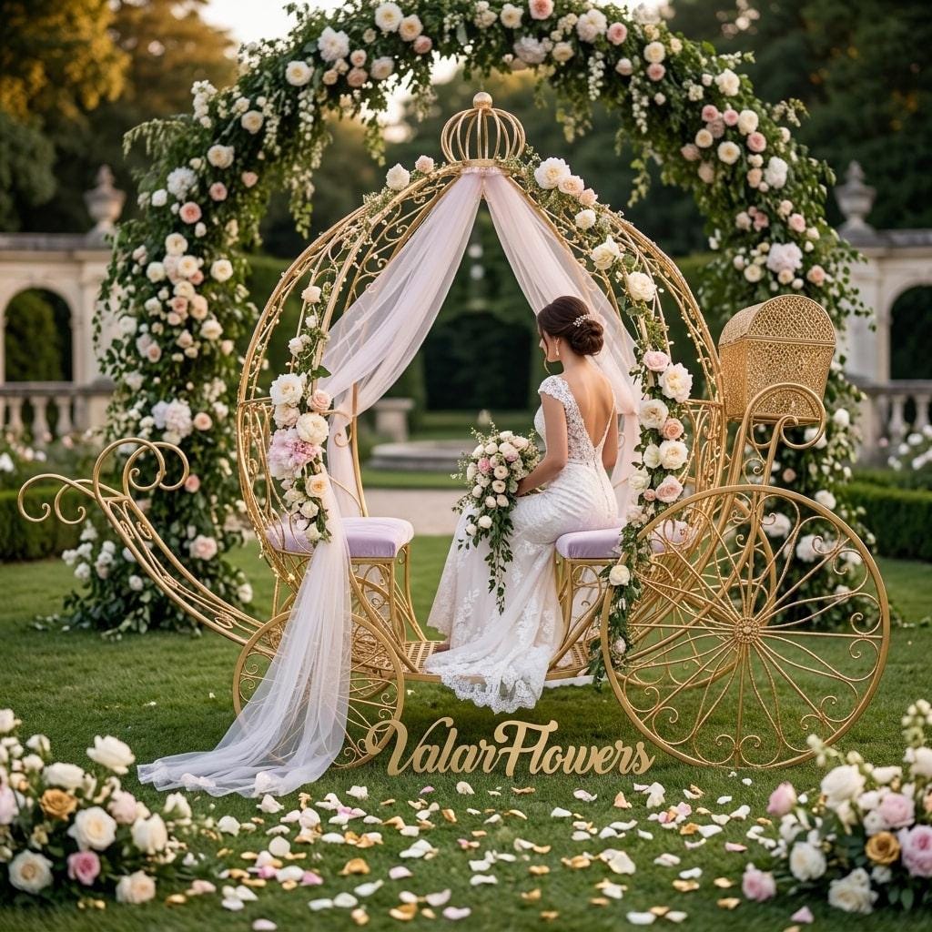 Life-size Luxury Cinderella Style Metal Pumpkin Carriage – Event