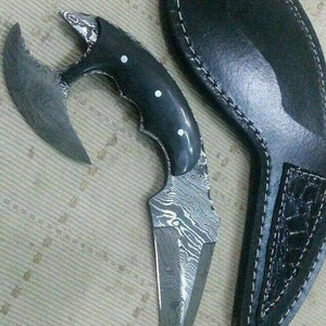 Benutzerdefiniertes Karambit Damast Jagdmesser, Handgeschmiedetes Damast Bowie Messer, Damaskus Stahl Jagd Karambit, Individuelles Geschenk für Vater, 2022 Geschenk