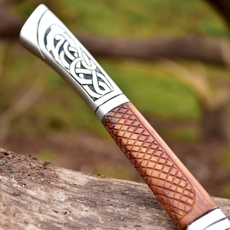 Artisan Crafted Damascus Mini Axe with Leather Sheath