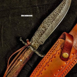 Lâmina Fixa Damasco, Faca de Caça, Faca Viking, Faca Bowie, Faca Gravada, Faca de Sobrevivência, Full Tang Damasco, Faca de Caça Damasco