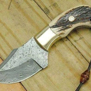 Damascus Hunting Knife ,Throwing Knife, Leather Knife Sheath ,Magnetic Knife Rack, Stiletto Knife, Foraging Knife ,Hand Forged Knife, Kunai