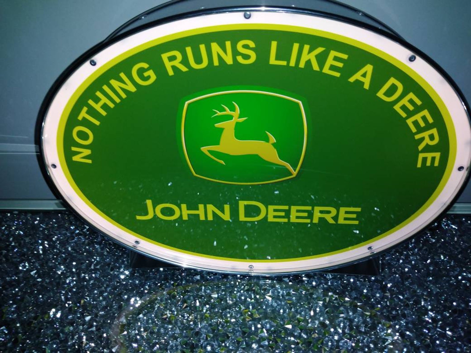 John Deere tractor illuminated dealer sign. Free standing for Etsy