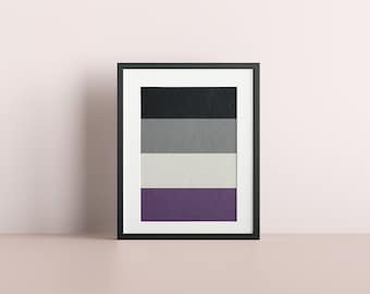 Ace Asexual Pride Flag Modern Art Print | Asexual Wall Art | LGBTQ+ Pride | LGBTQ+ Print | Abstract Art | Asexual | ACE