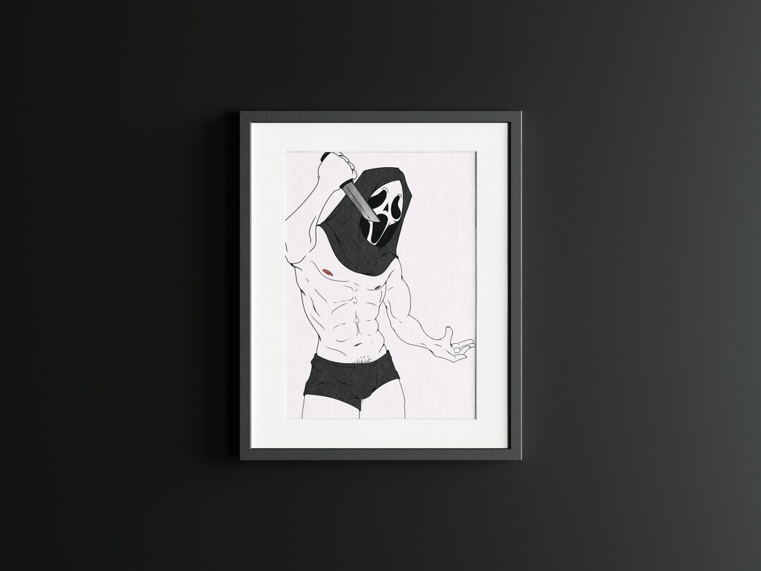 Sexy Horror Poster Ghostface Scream Nude Poster LGBT Art Poster Horror