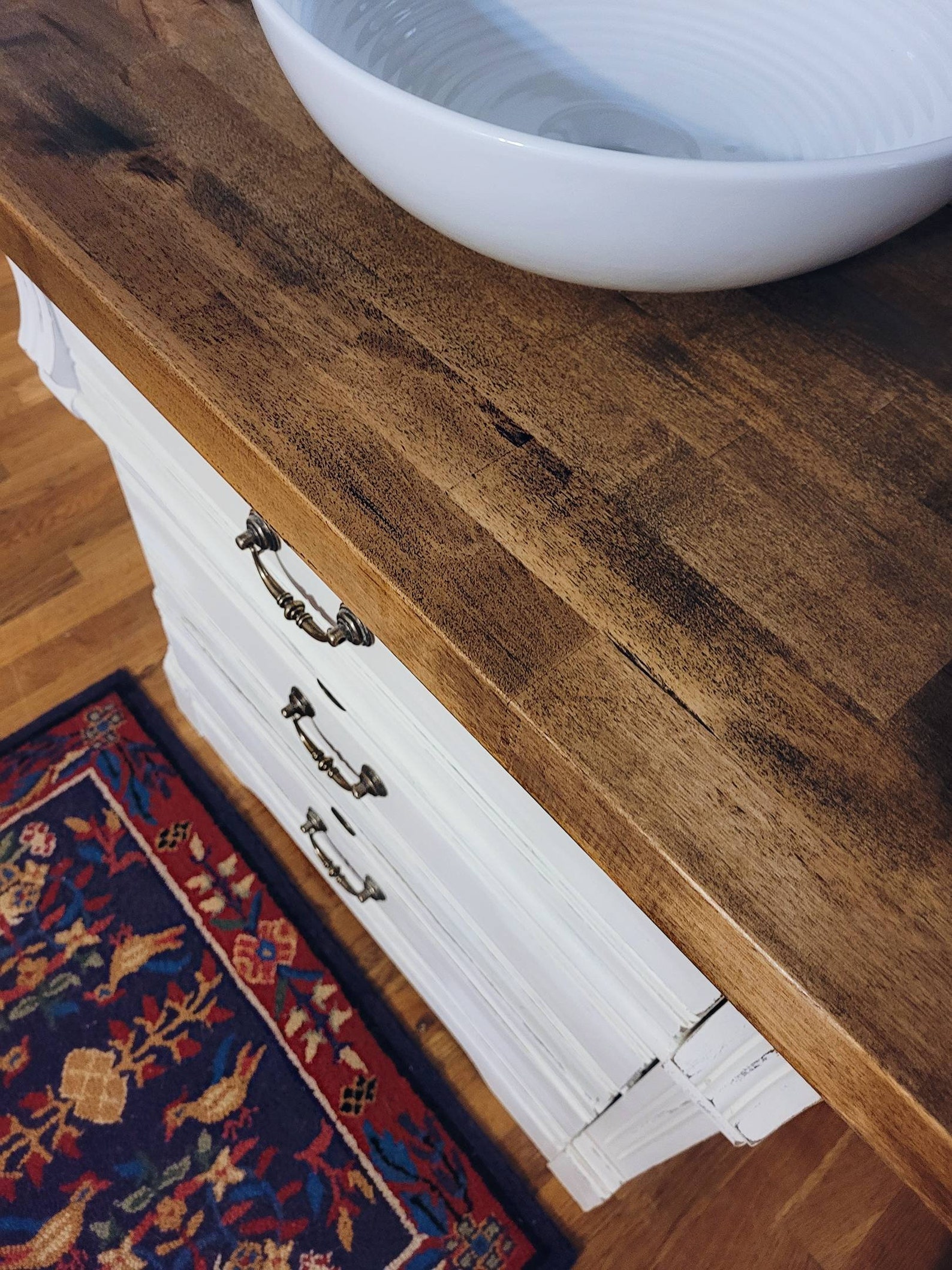 Custom Vanity With Butcher Block Top Etsy