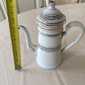 Cafetière émaillée Enamel french  coffeepot  RARE little size