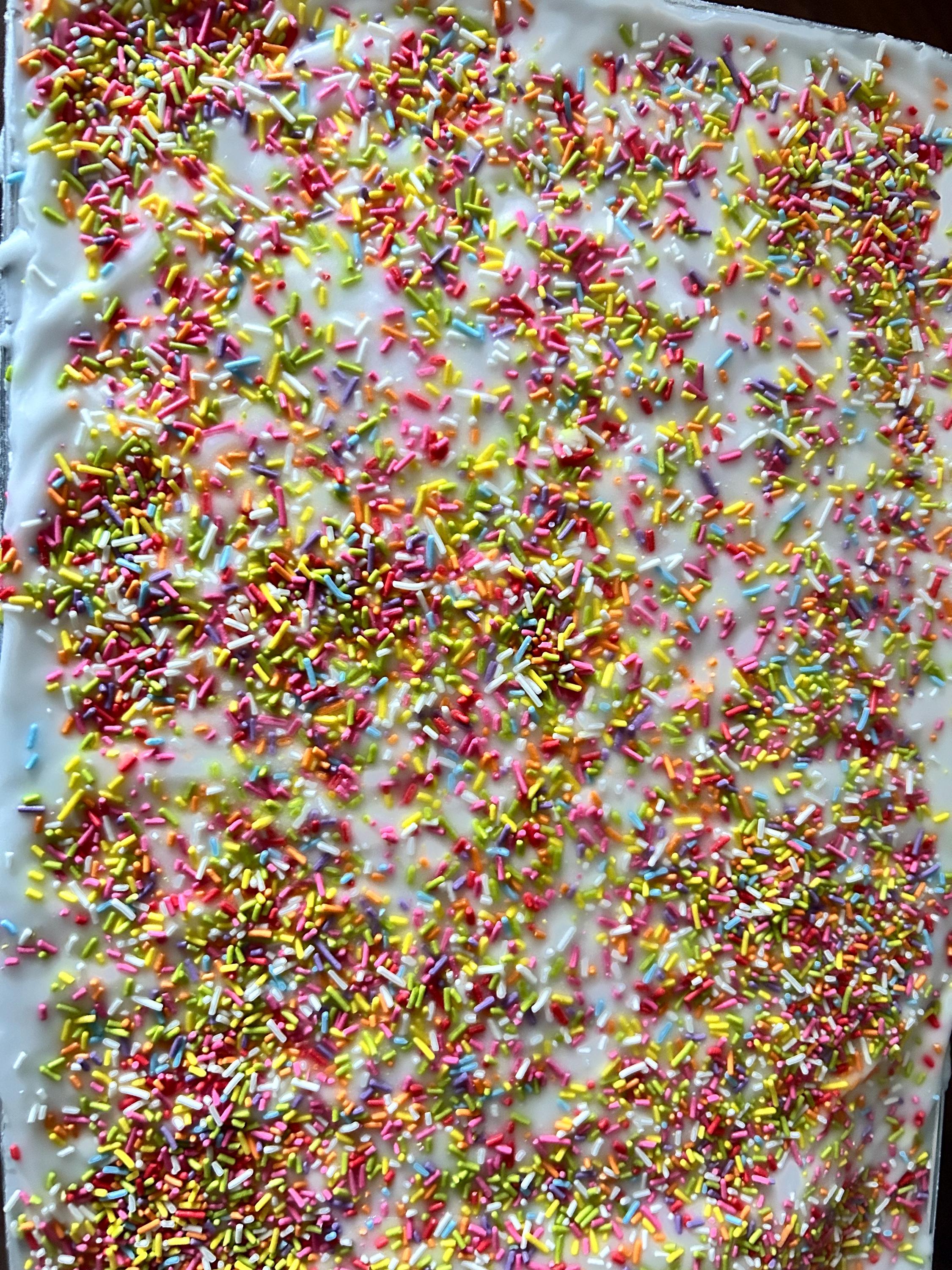 Iced Sponge Old School Traybake – Classic Iced Sponge With Rainbow Sprinkles - Etsy UK