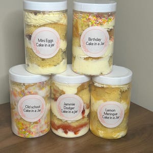 Cake Jars: Freshly made . Various flavours available