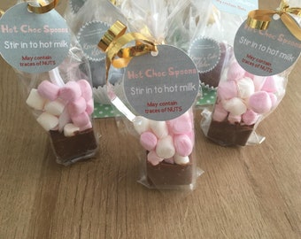 Hot chocolate stirrers / spoons with marshmallows. Christmas  Xmas ,treats or party favours bags