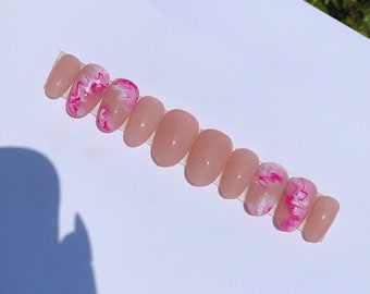 Pink Marble Press on Nails | Pressed by Amb