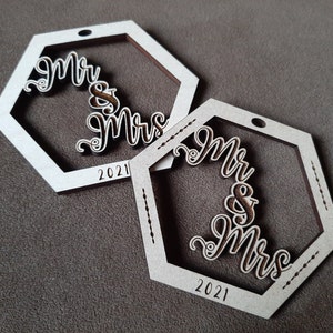 Mr Mrs Ornament Design Digitale Datei Laser Cutter Glowforge