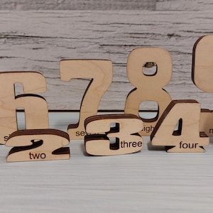 Proportional Numbers Laser Cut Digital File Wood Montessori Educational Style