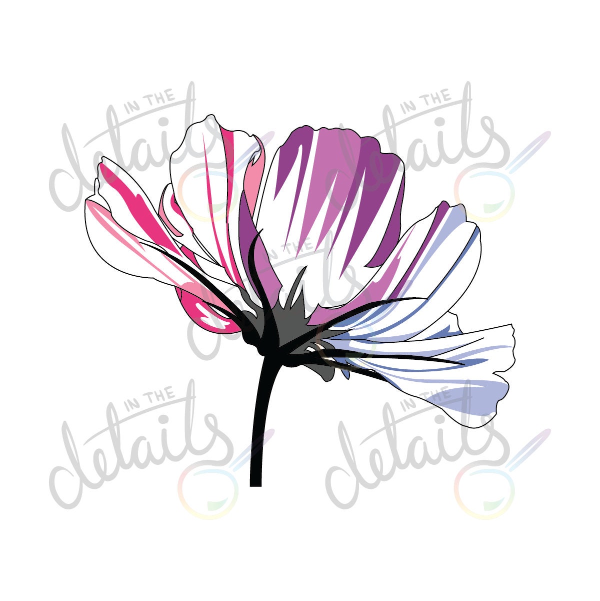 Bisexual/Bi Pride Flower Sticker Etsy