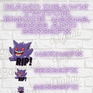 Gengar Twitch Emote &#39;RIP&#39;  (hand drawn)
