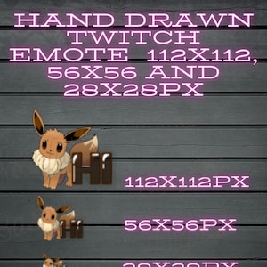 Eevee Twitch Emote &#39;HI&#39;  (hand drawn)