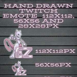 Mewtwo Twitch Emote &#39;EZ&#39;  (hand drawn)