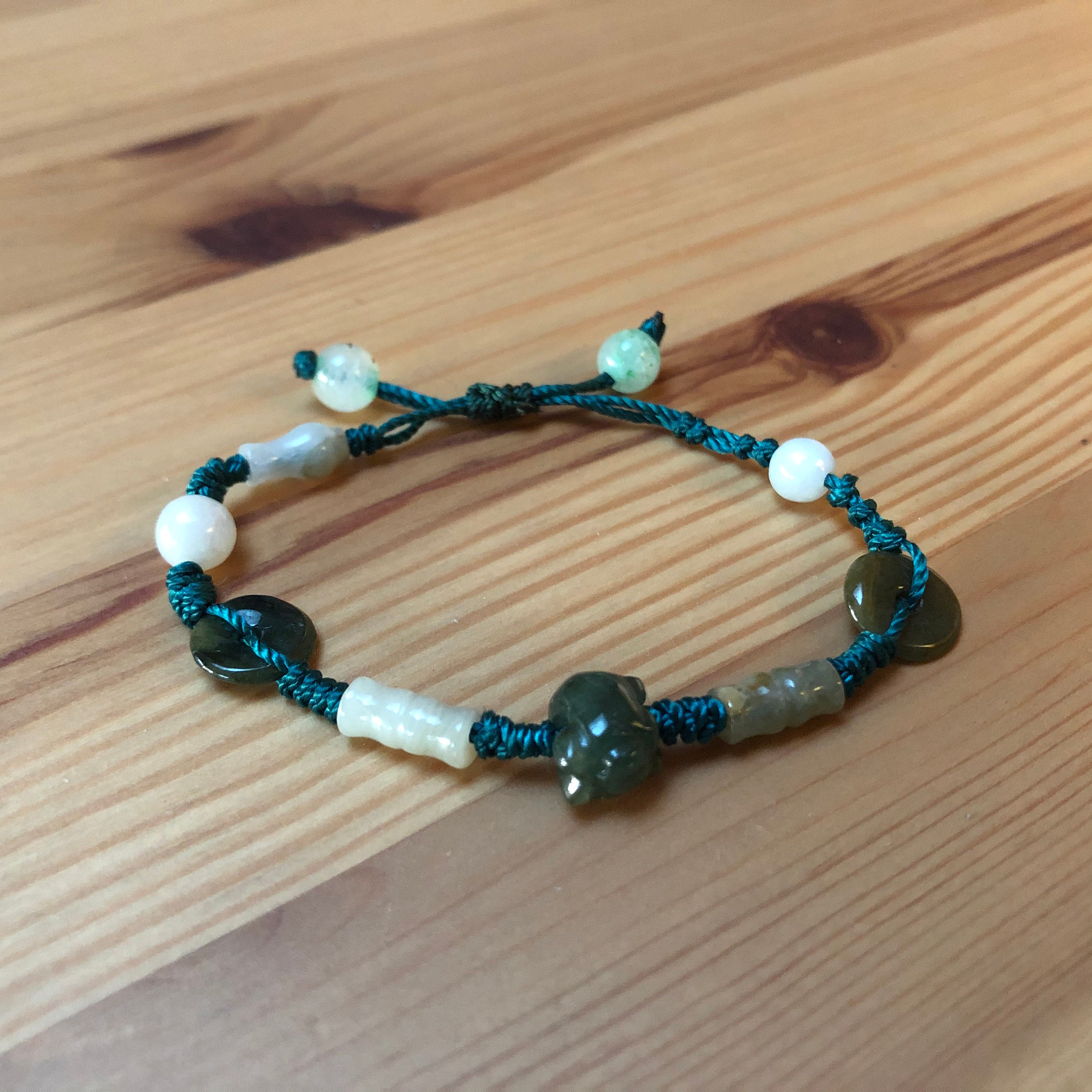 Lucky Jade Charm Bracelet Etsy