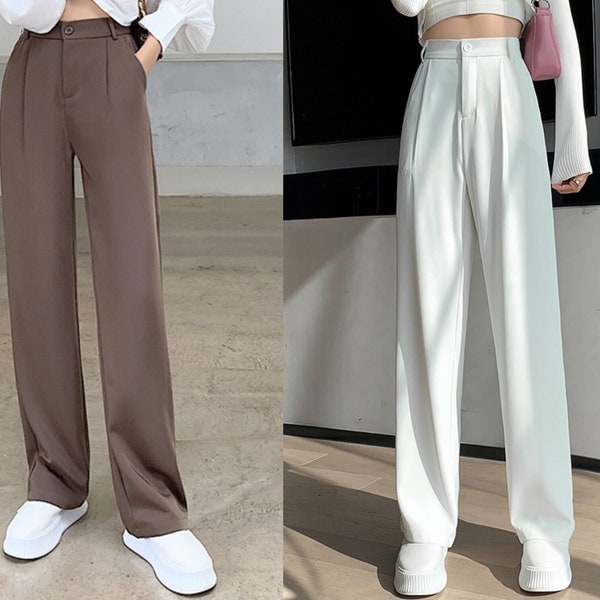 High Waisted Wide Leg Pants - Etsy