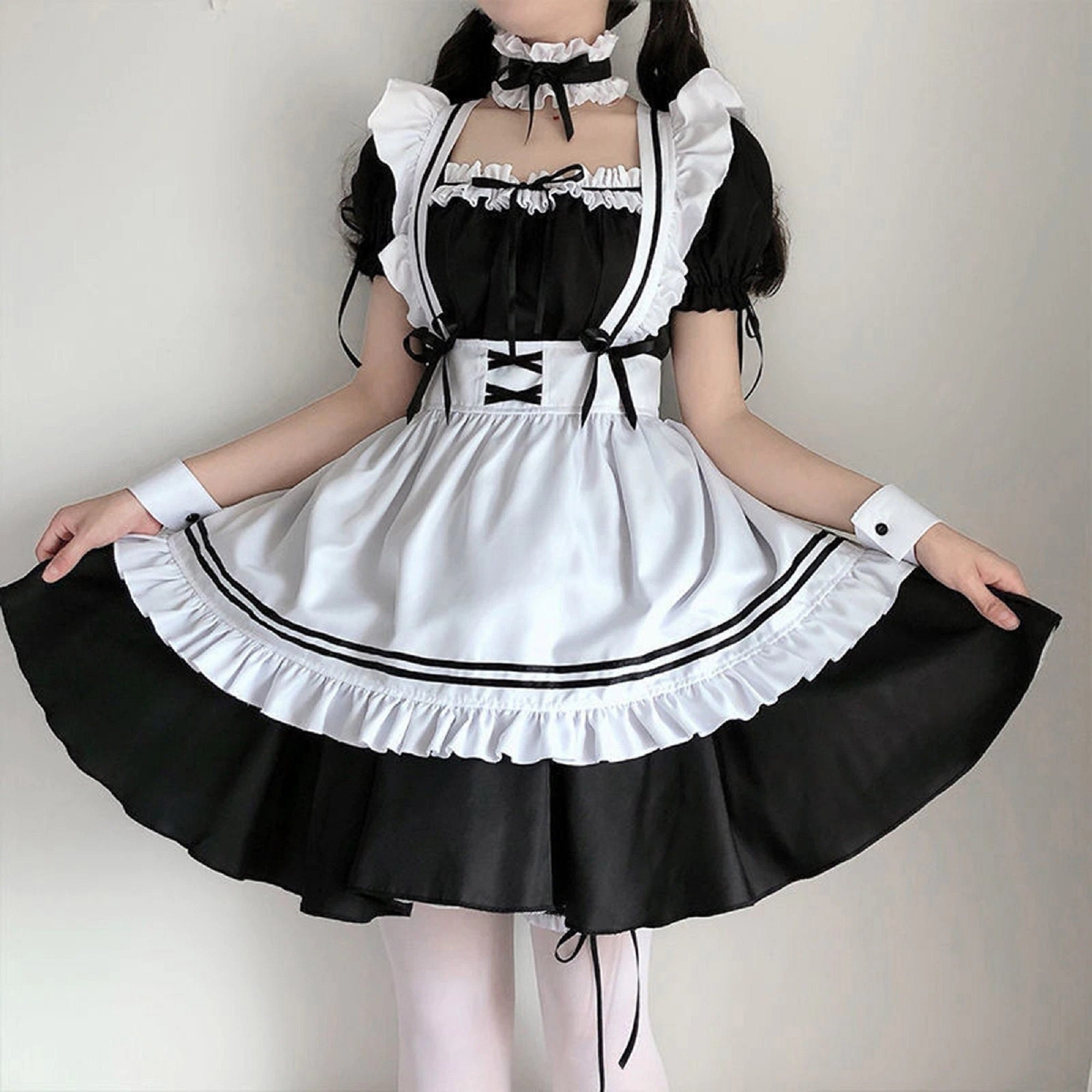 Buy IunongJapanese Anime Sissy Maid Dress Cosplay Sweet Classic Lolita  Fancy Apron Maid Dress with Socks Online at Low Prices in India  Amazonin