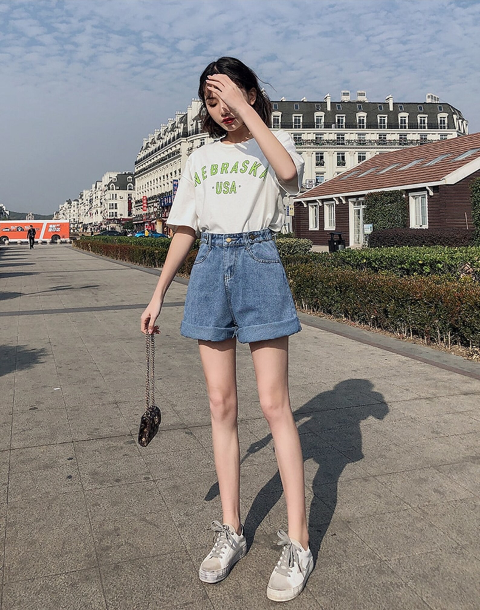 Women High Waisted Denim Shorts Cotton Denim Shorts Button Etsy