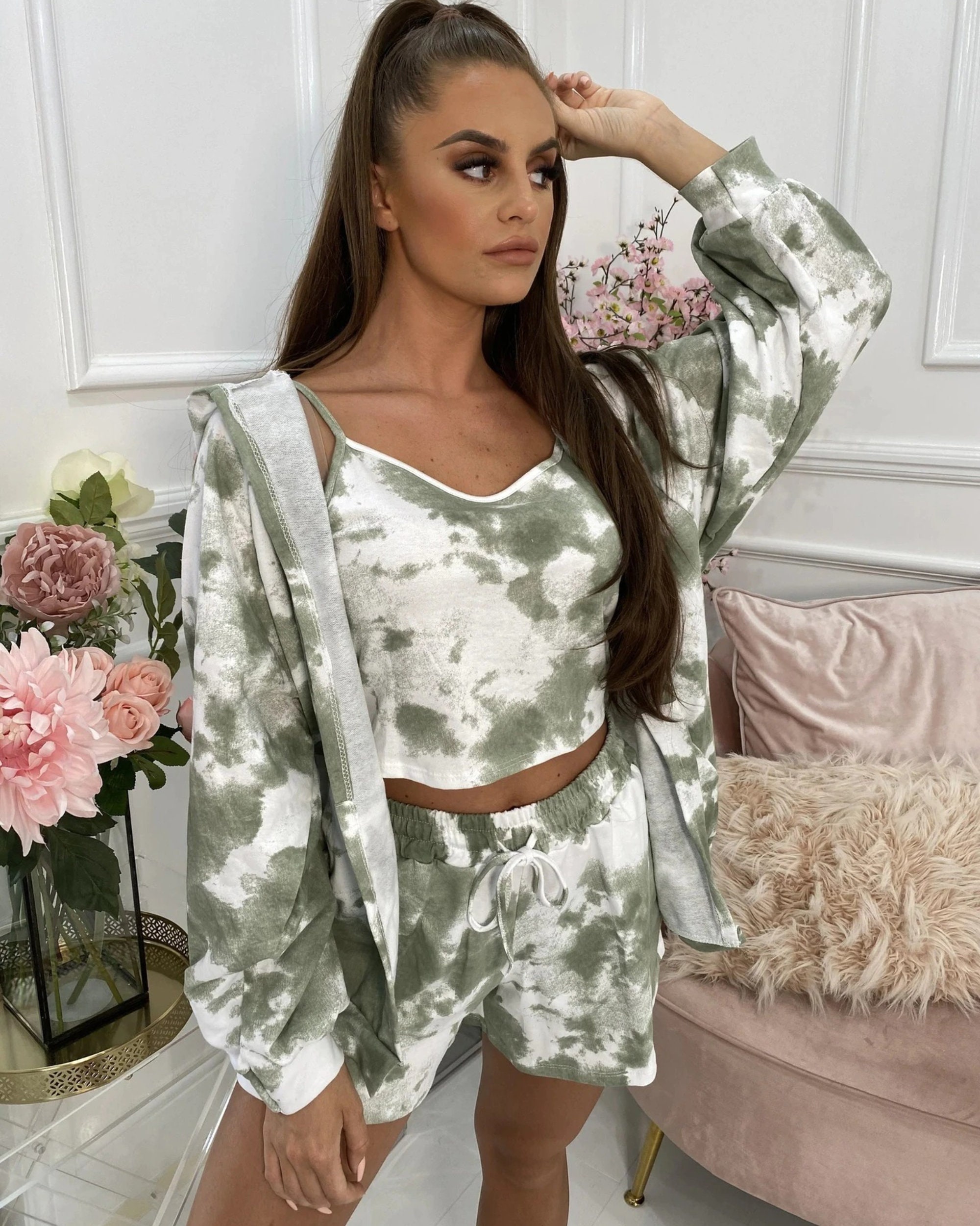 Three Piece Set Lounge Set Pajamas for Women Tracksuits Etsy