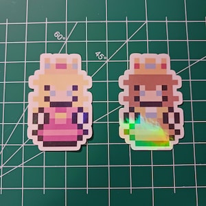 Mini Princesses // 8bit Retro Game Pixel Art - HOLO-STICKERS