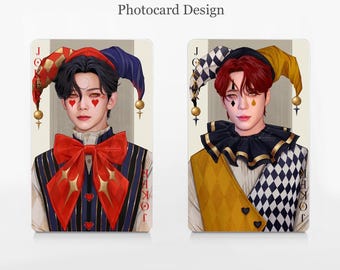 Ateez Joker Photo Cards - Ateez fanart Kpop fanart digital art photo cards