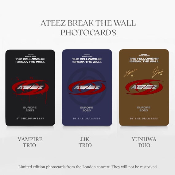 Limited Edition Ateez Break the Wall London Photo Cards - Ateez