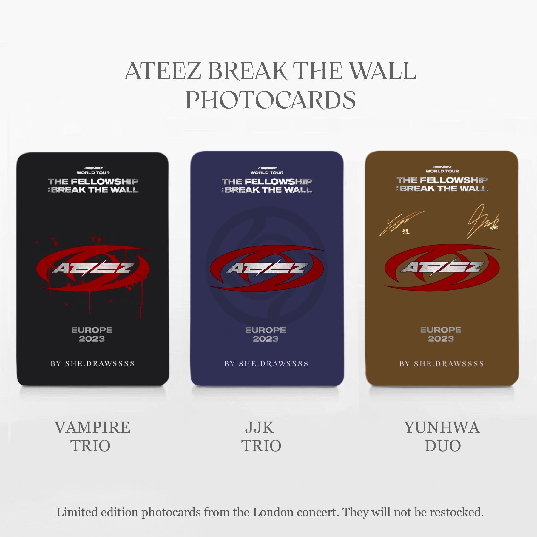 Limited Edition Ateez Break the Wall London Photo Cards