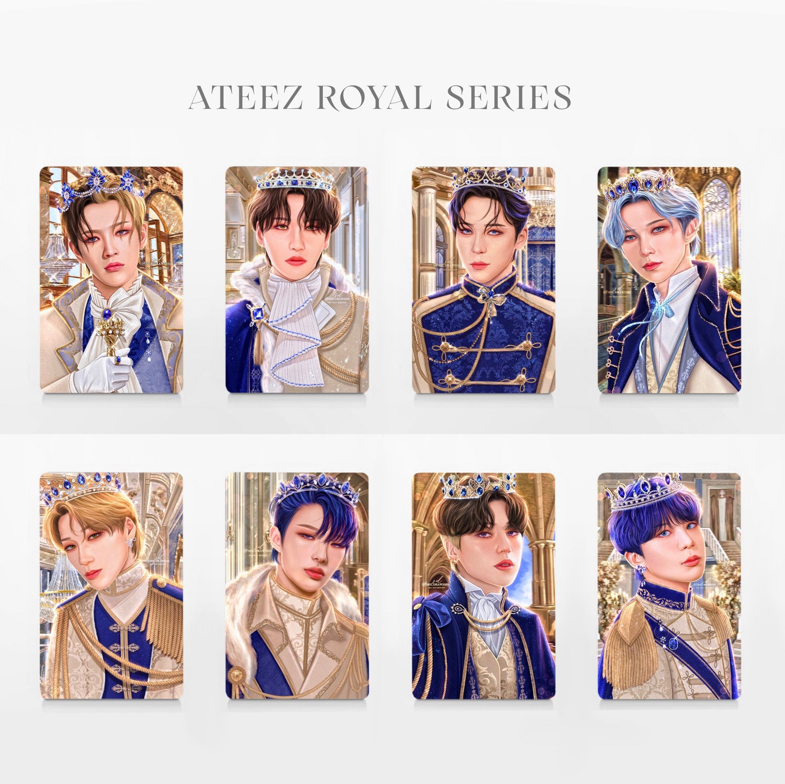 Ateez Royal Photo Cards Ateez Fanart Kpop Fanart Digital Art Etsy