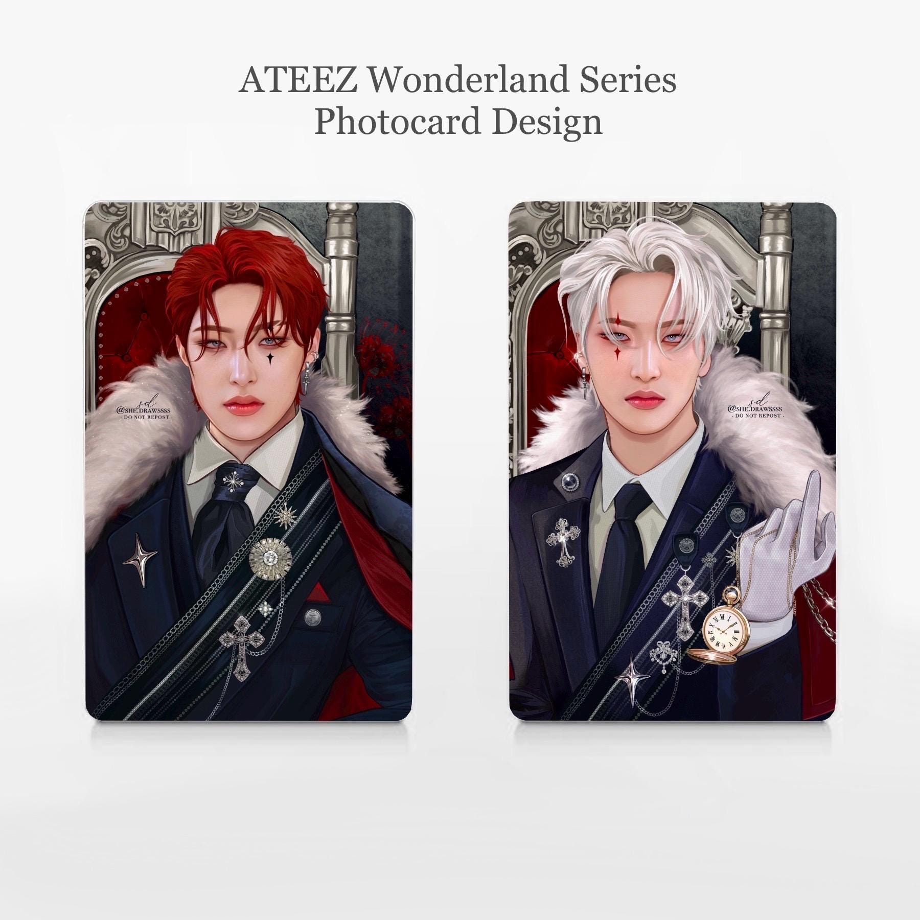 Ateez X Wonderland Photo Cards - Ateez Fanart Kpop Fanart