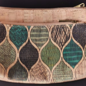 Kork Täschchen mit blauem Muster und personalisierbarem Wunschnamen