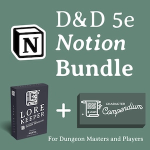 D&D 5e Notion Bundle for Dungeon Masters and Players