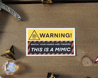 Warning This is a Mimic Sticker, dnd stickers, dnd decal