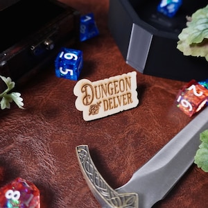 Dungeon Delver DnD Wooden Pin, Dungeons and Dragons, Wood Pin, DnD Gift, Dungeon Master