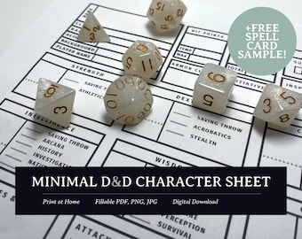 Minimal DnD Character Sheet