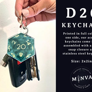 D20 Keychain | Dungeons and Dragons | dnd stickers | dnd gifts | ttrpg