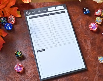 Combat Tracker Initiative Notepad 5e Compatible Dungeons and Dragons for Dungeon Master