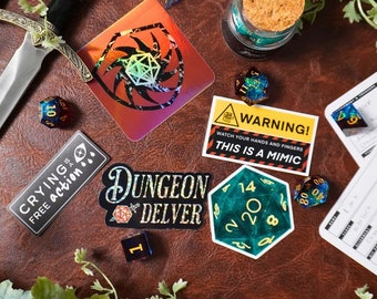 Dungeon D&D Sticker Pack | Waterproof Decals | Dungeon Master Gift for Tabletop