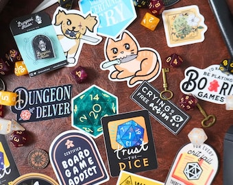 Ultimate DnD Sticker Pack and Board Game Stickers, DnD Stickers, DnD Gift For Her, DnD Gift For Him, DnD Stickers, DnD Group Gift