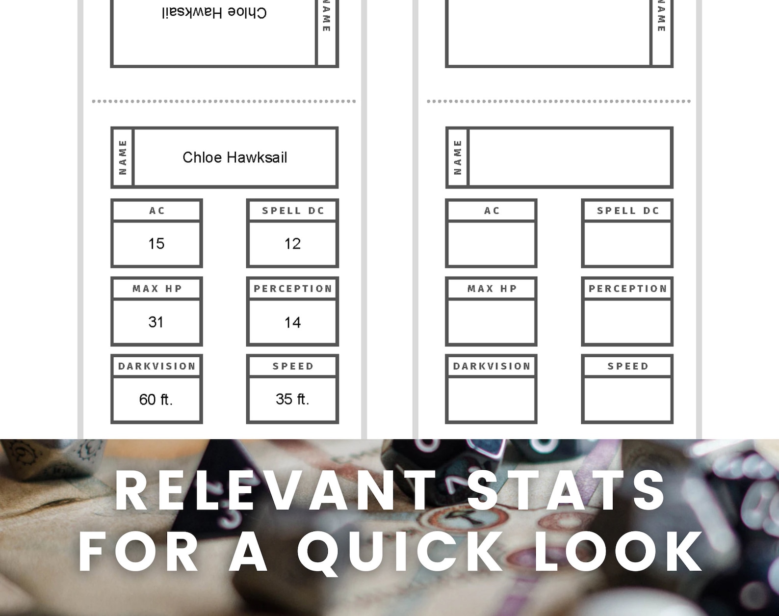 Initiative Tracker Cards Fillable PDF Dungeons and Dragons | Etsy