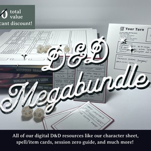 D&D Megabundle | Dungeons and Dragons, dnd character sheet, initiative tracker, dnd gifts, dm screen dnd, dnd table, dnd map, dnd stickers