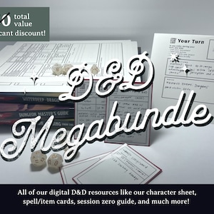 D&D Megabundle | Dungeons and Dragons, dnd Character Sheet, Initiative Tracker, dnd Geschenke, dm Bildschirm dnd, dnd Tisch, dnd Karte, dnd Sticker